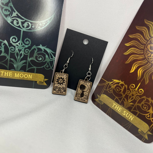 Tarot Earrings- Sun and Moon